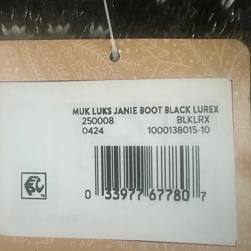 Muk Luks Janie Black Faux Fur Lined Knit Boots NWT Size 10